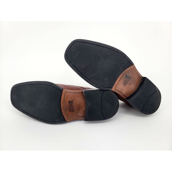 Johnston & Murphy Men’s Brown Leather Italian Oxford Dress Shoes 9.5 Square Toe - Picture 5 of 7